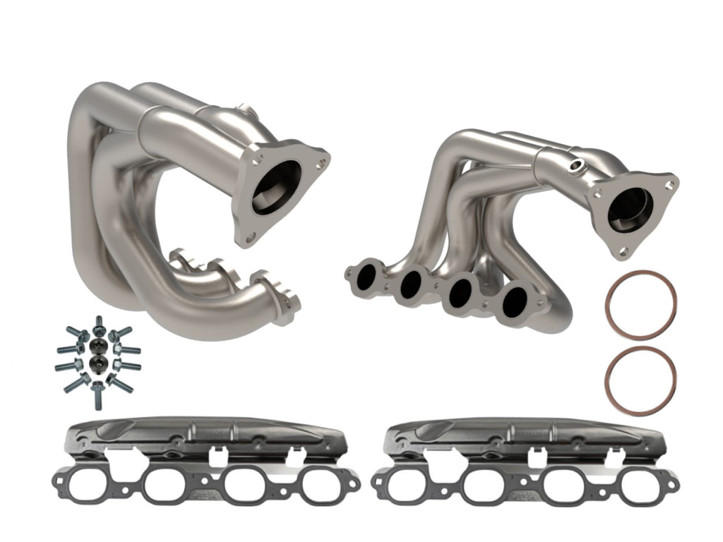 aFe Twisted 304SS Header 2020 Chevy Corvette (C8) 6.2L V8 - Titanium Ceramic Coated aFe AFE48-34148-T