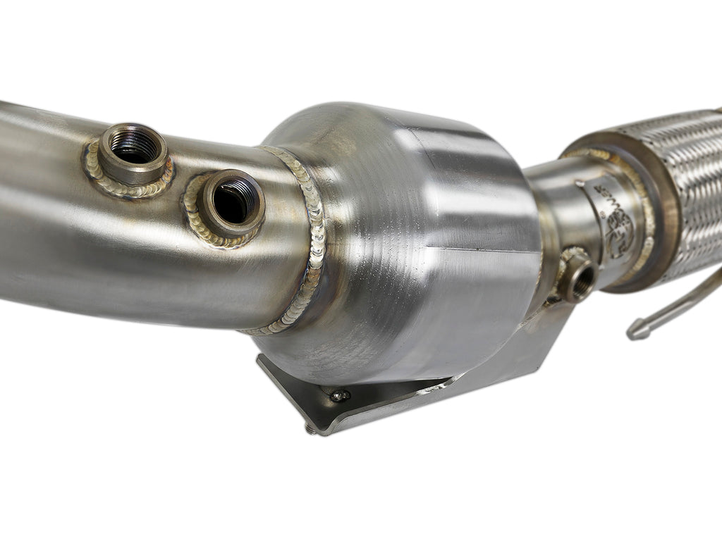 aFe Twisted Steel 3in. 304 SS Catted Series Downpipe 16-18 Ford Focus RS I4-2.3L (t) aFe AFE48-33024-HC
