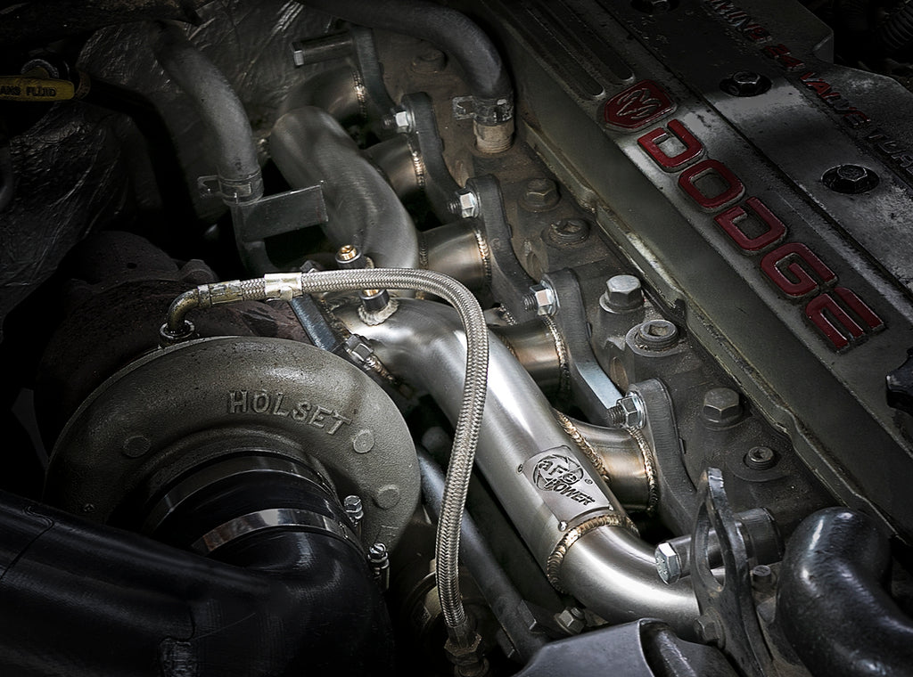 aFe Twisted Steel Header Turbo Manifold (T3) 98.5-02 Dodge Diesel Trucks L6 5.9L (td) aFe AFE48-32020