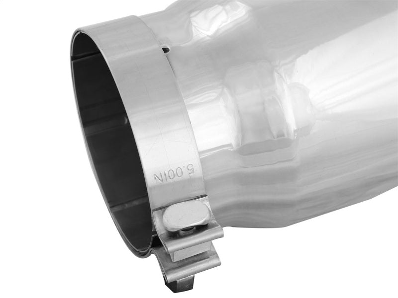 aFe aFe Universal Bolt On Exhaust Tip Polished 5in Inlet x 6in Outlet x 12in Long