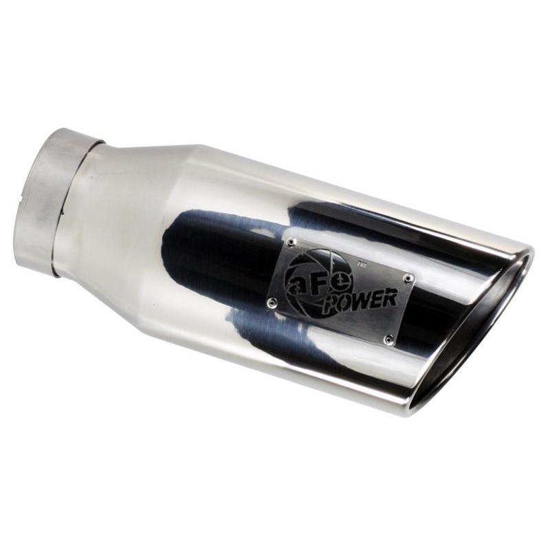 aFe aFe Universal Bolt On Exhaust Tip Polished 5in Inlet x 6in Outlet x 12in Long