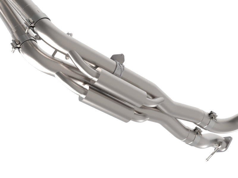 aFe Vulcan Series 3 inch 304 stainless steel cat-back exhaust system with polished exhaust tips unmounted