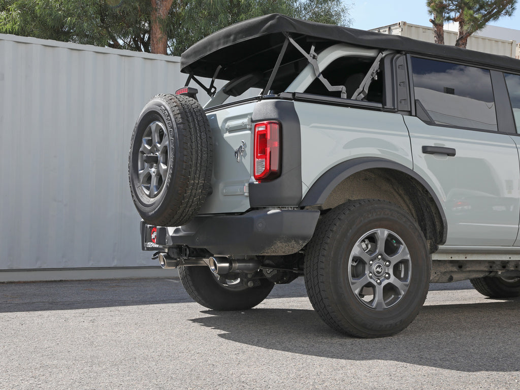 aFe Vulcan 3in 304 SS Axle-Back Exhaust 2021 Ford Bronco L4-2.3L (t)/V6-2.7L (tt) w/ Polished Tips aFe AFE49-33137-P