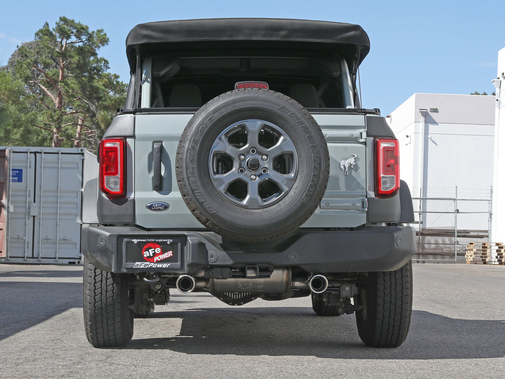 aFe Vulcan 3in 304 SS Axle-Back Exhaust 2021 Ford Bronco L4-2.3L (t)/V6-2.7L (tt) w/ Polished Tips aFe AFE49-33137-P