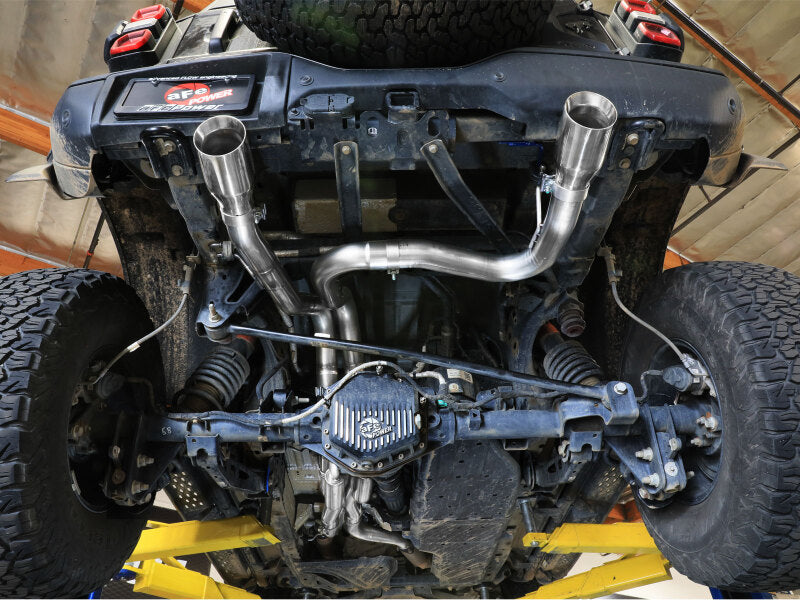 aFe Vulcan polished exhaust tips installed on 2022-2026 Ford Bronco Raptor