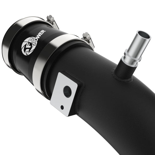 Mandrel-bent 3in aluminum pipe close-up