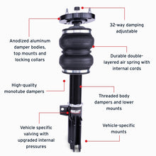 Load image into Gallery viewer, Features and benefits graphic for Air Lift Performance 76015 Mustang front air suspension kit