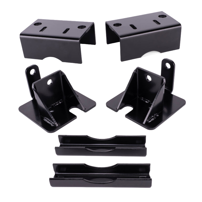 The steel upper and lower brackets, reinforcement plates and roll plates from the LoadLifter 5000 Ultimate kit