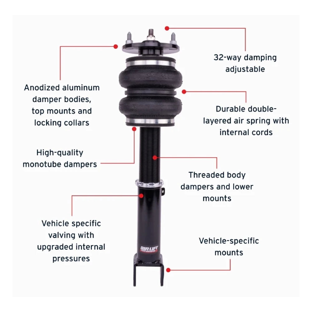 Air Lift Performance ALF76018 Lexus front air suspension kit, features and benefits illustration 2