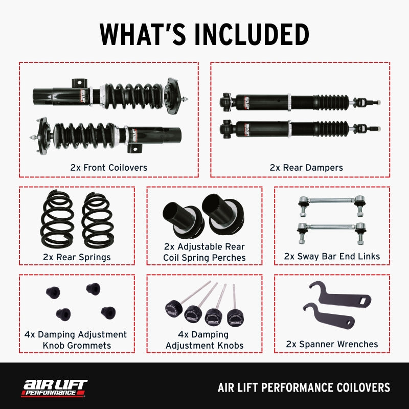 Air Lift Performance 15-20 Audi A3 / 15-24 VW GTI Coilover Kit Air Lift ALF79003