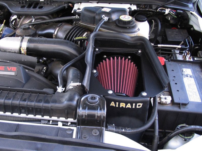 Airaid 03-07 Ford Power Stroke 6.0L Diesel MXP Intake System w/o Tube (Oiled / Red Media) - Black Ops Auto Works