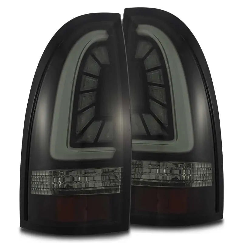 AlphaRex 05-15 Toyota Tacoma PRO-Series LED Tail Lights Jet Black - Black Ops Auto Works