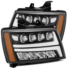 Load image into Gallery viewer, AlphaRex 07-13 Chevy Avalanche NOVA LED Proj Headlights Plank Style Matte Black w/Activ Light/DRL - Black Ops Auto Works