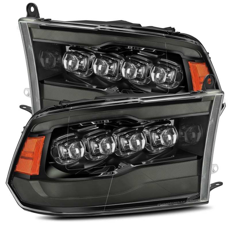 AlphaRex 09-18 Dodge Ram 1500HD NOVA LED Projector Headlights Plank Style Design Alpha Black w/DRL - Black Ops Auto Works