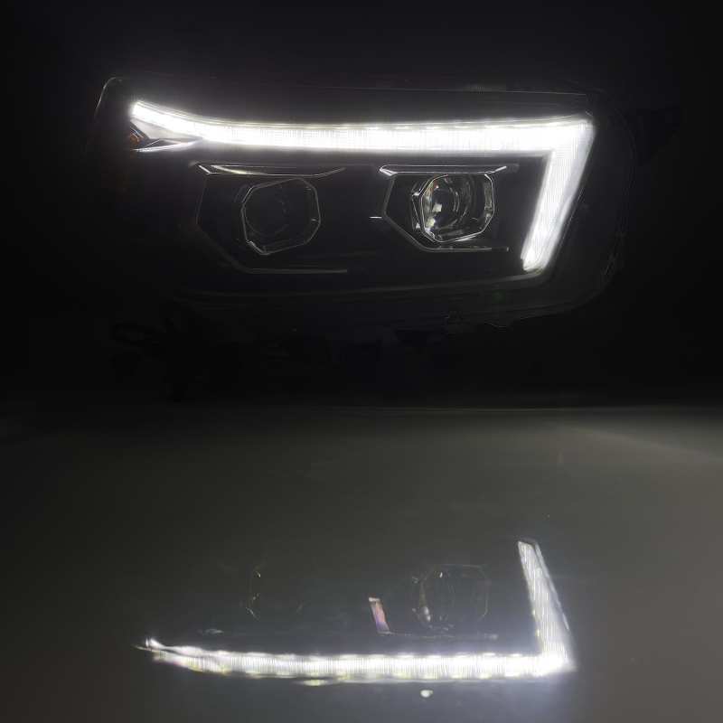 AlphaRex 10-13 Toyota 4Runner PRO-Series Projector Headlights Plank Style Black w/Seq Signal/DRL - Black Ops Auto Works