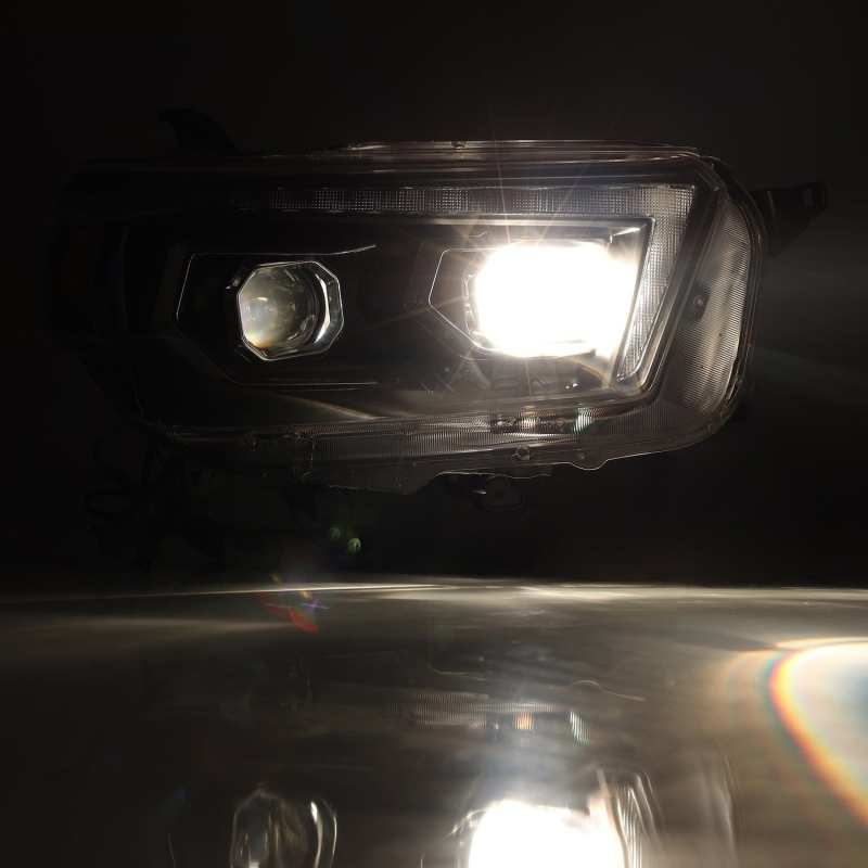 AlphaRex 10-13 Toyota 4Runner PRO-Series Projector Headlights Plank Style Black w/Seq Signal/DRL - Black Ops Auto Works