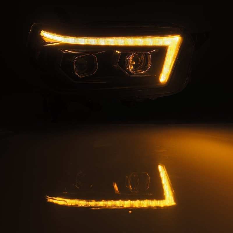 AlphaRex 10-13 Toyota 4Runner PRO-Series Projector Headlights Plank Style Black w/Seq Signal/DRL - Black Ops Auto Works
