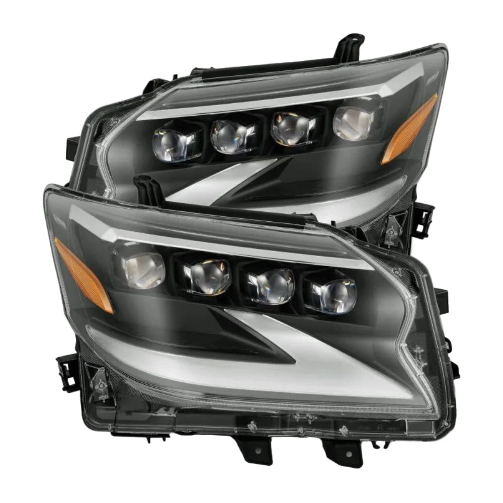 AlphaRex 14-19 Lexus GX 460 NOVA LED Projector Headlights Plank Style Black w/Activ Light/Seq Signal - AlphaRex 880300