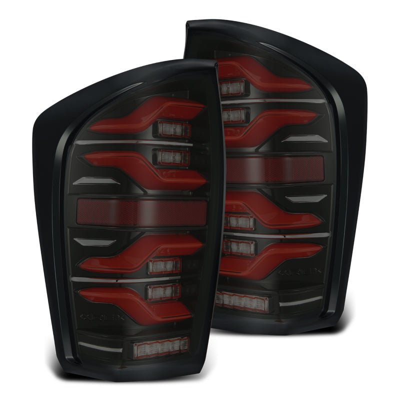 AlphaRex 16-21 Toyota Tacoma LUXX LED Taillights Blk/Red w/Activ Light/Seq Signal - Black Ops Auto Works