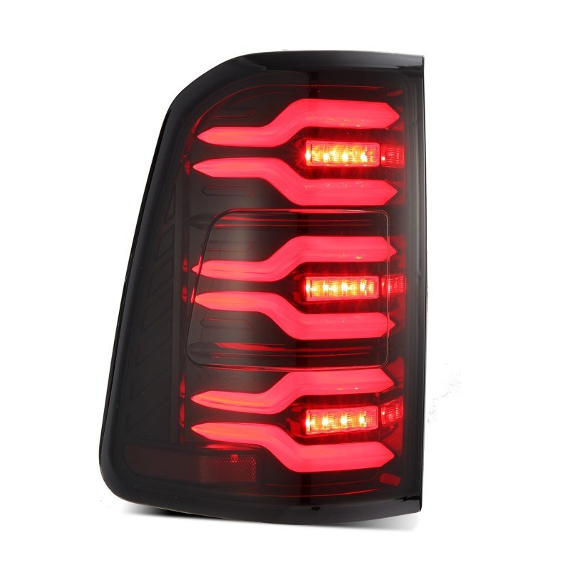 AlphaRex 19-21 Dodge Ram 1500 Luxx-Series LED Tail Lights Black/Red w/Activ Light/Seq Signal - Black Ops Auto Works