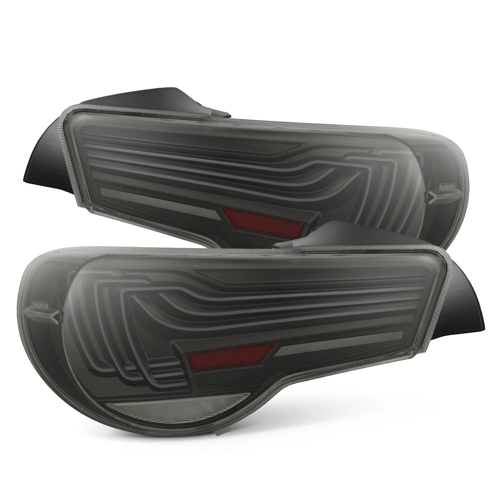 AlphaRex 675100 CSL LUXX LED tail light pair, black smoke, for Scion FR-S, Toyota 86 and Subaru BRZ