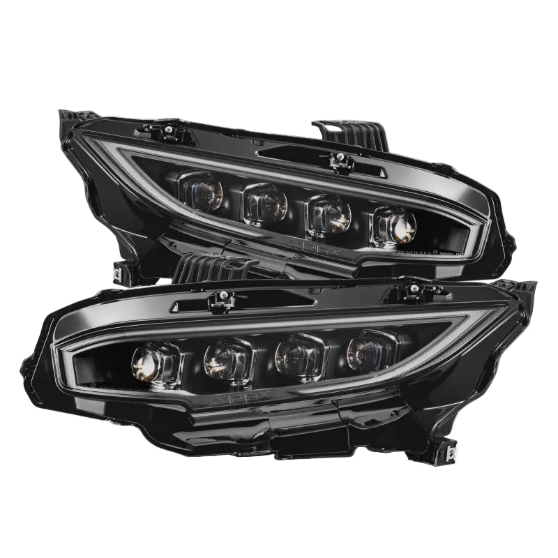 AlphaRex 880491 NOVA-Series LED projector headlights for 2016-2021 Honda Civic, pair front view