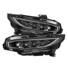 Load image into Gallery viewer, AlphaRex 880491 NOVA-Series LED projector headlights for 2016-2021 Honda Civic, pair front view
