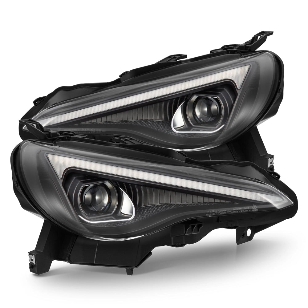 AlphaRex 880901 LUXX LED projector headlight pair, black, for Scion FR-S, Toyota 86 and Subaru BRZ