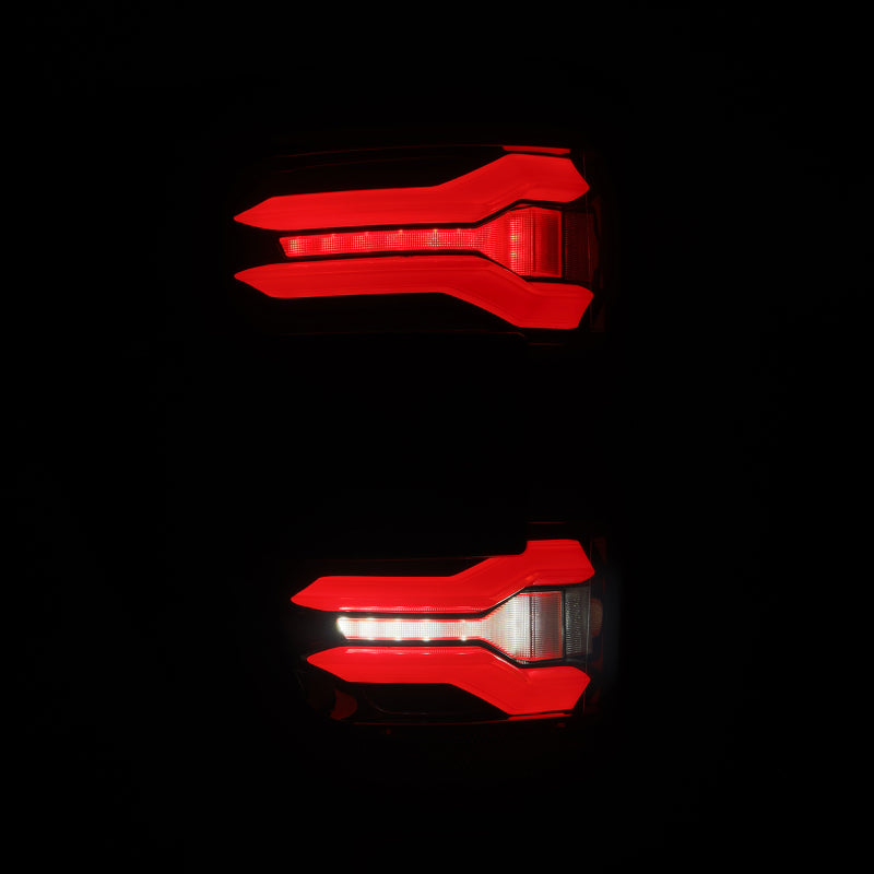 AlphaRex 24-25 Ford F-150 LUXX LED Taillights Blk-Red Activ Light/Seq Signal - Smoked Lens - AlphaRex 653038