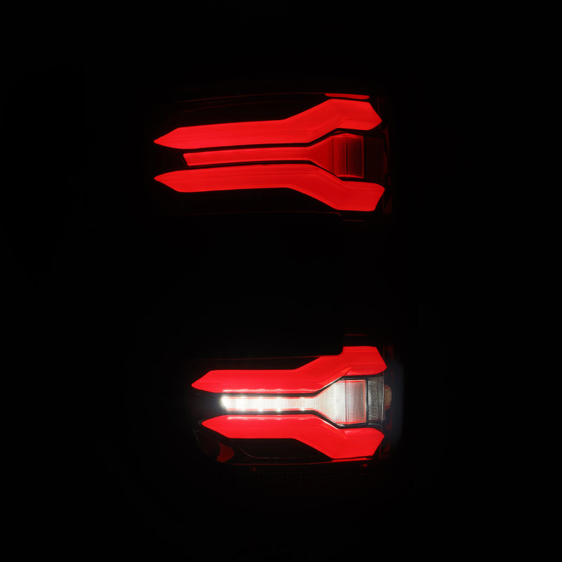 AlphaRex 24-25 Ford F-150 LUXX LED Taillights Blk-Red Activ Light/Seq Signal - Smoked Lens - AlphaRex 653038