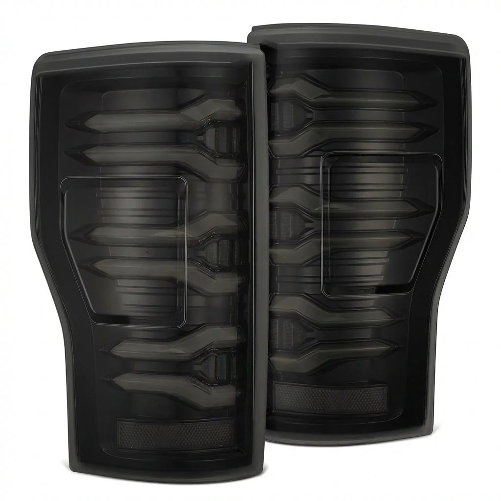 AlphaRex 17-19 Ford F150/F250/F350 LUXX LED Taillights - Alpha Black - AlphaRex 659090