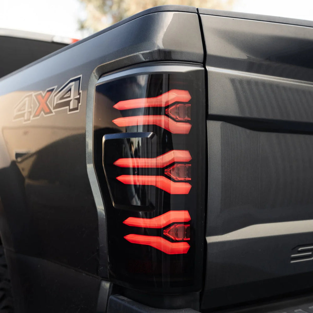 AlphaRex 17-19 Ford F150/F250/F350 LUXX LED Taillights - Black - AlphaRex 659091