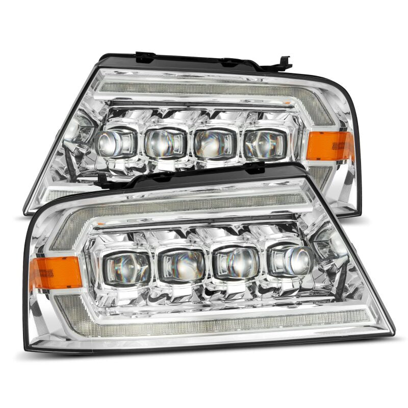 AlphaRex 04-08 Ford F150 / 06-08 Lincoln Mark LT NOVA LED Proj Headlights Chrome w/Activ Light/Seq - AlphaRex 880129