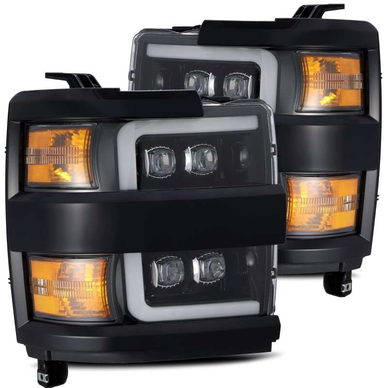 AlphaRex 15-18 Chevy 2500HD NOVA LED Proj Headlight Plank Style Jet Blk w/Activ Light/Seq Signal/DRL - AlphaRex 880229