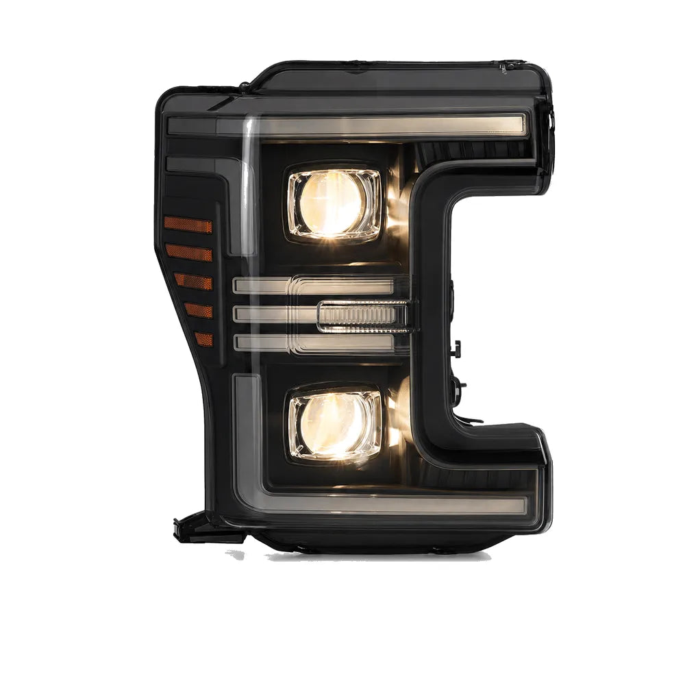 AlphaRex 17-19 Ford F-250/350/450/550 Super Duty PRO-Series Proj Headlights Alpha-Bk w/SS & DRL - AlphaRex 880320