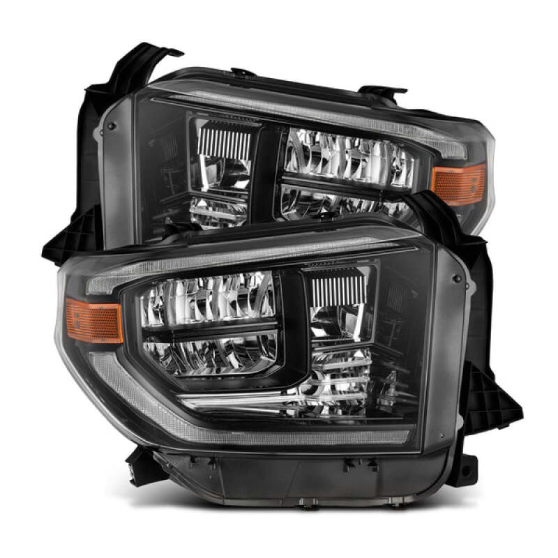 AlphaRex 14-21 Toyota Tundra MK II LUXX Series Crystal Headlights Alpha Black - AlphaRex 880830