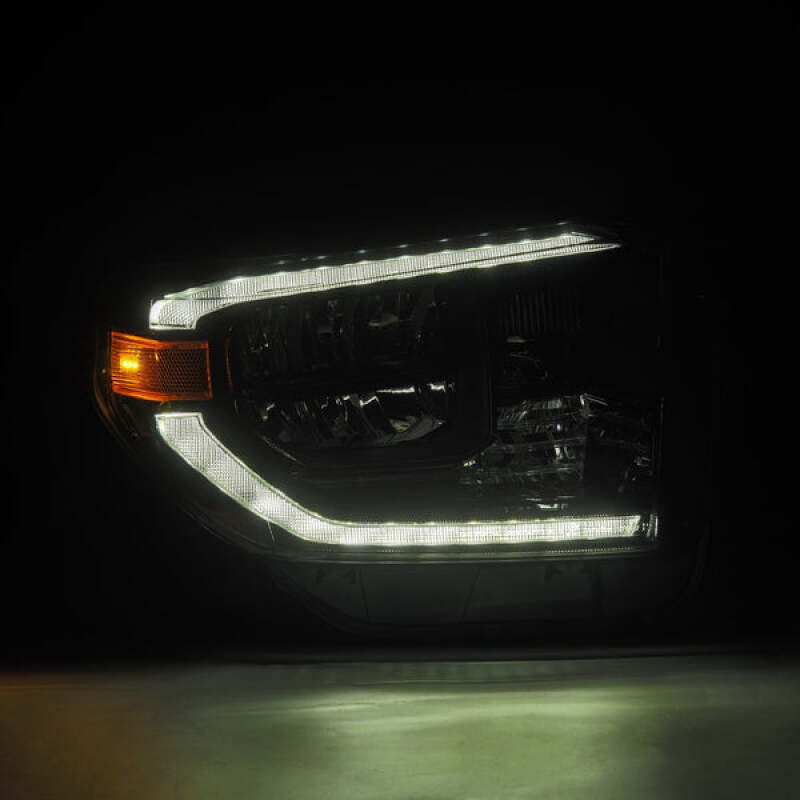 AlphaRex 14-21 Toyota Tundra MK II LUXX Series Crystal Headlights Alpha Black - AlphaRex 880830
