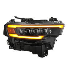 Load image into Gallery viewer, AlphaRex 25-26 Dodge Ram 1500 NOVA LED Proj Headlights- Black w/Activ Lit/ Seq Signal/Switchbk DRL - AlphaRex 880891