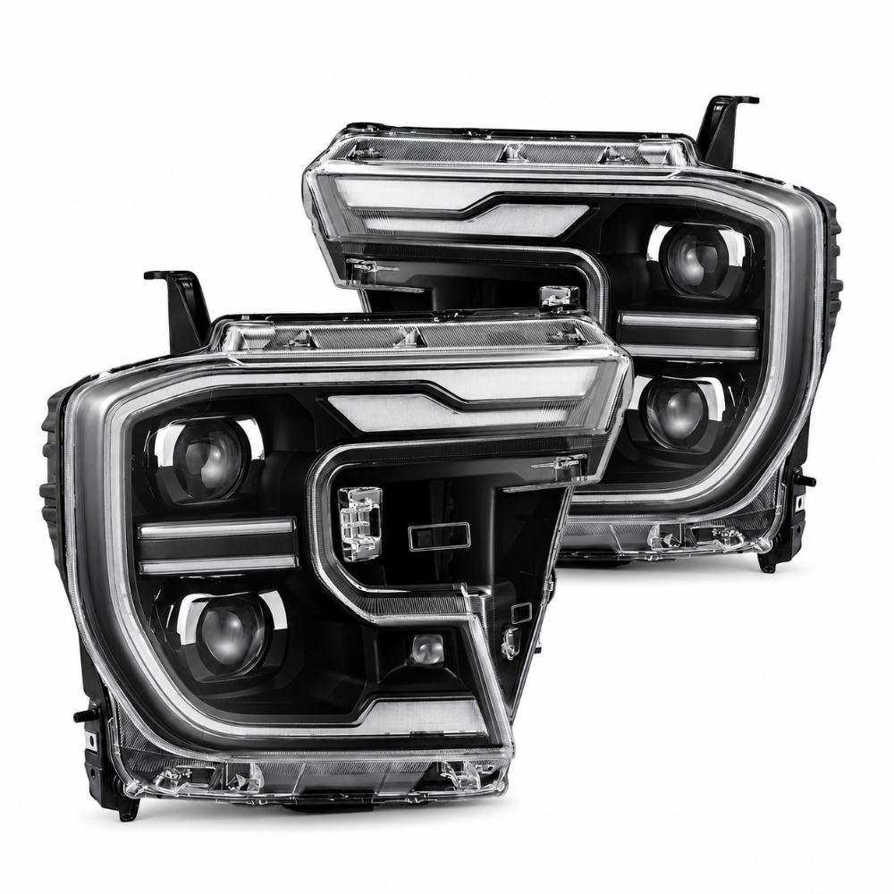 AlphaRex 24-26 Ford Ranger LUXX LED Proj Headlights Alpha Blk w/Activ Light/Seq Signal/Switchback - AlphaRex 880902