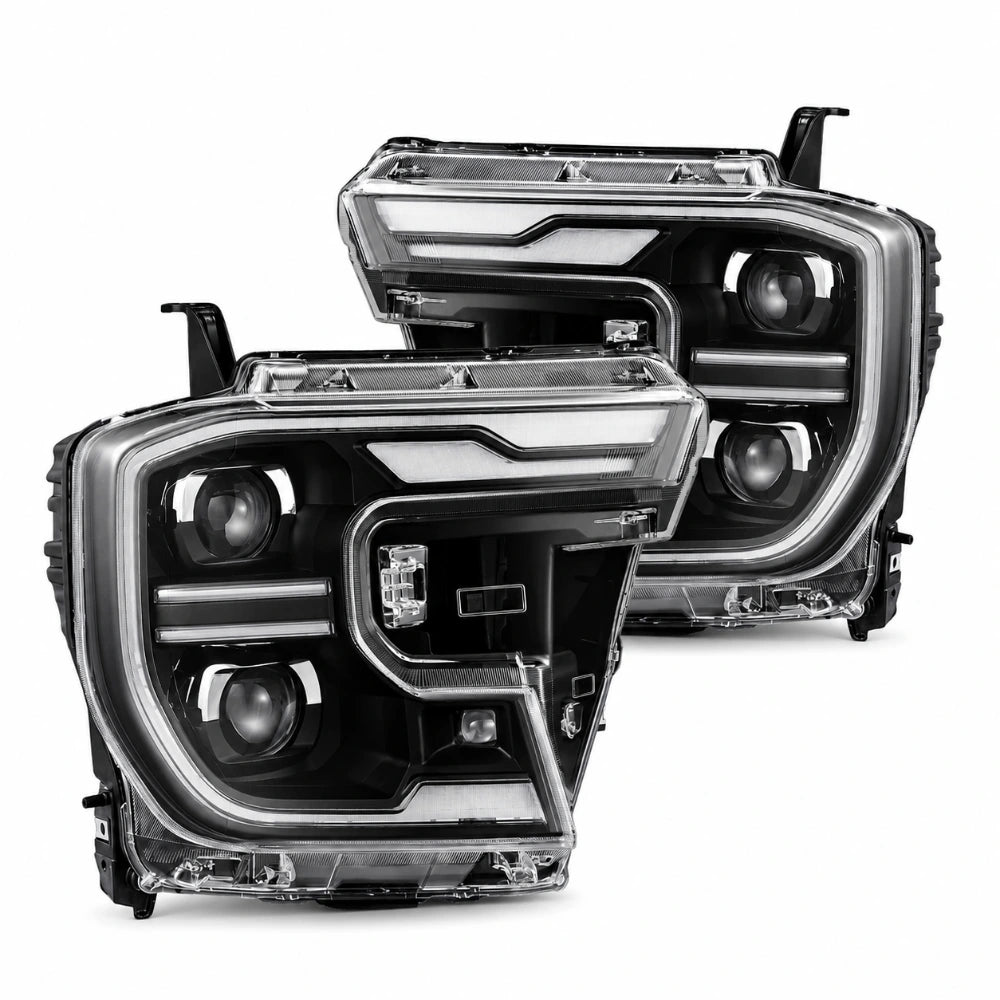 AlphaRex 24-26 Ford Ranger LUXX LED Proj Headlights Alpha Blk w/Activ Light/Seq Signal/Switchback - AlphaRex 880902