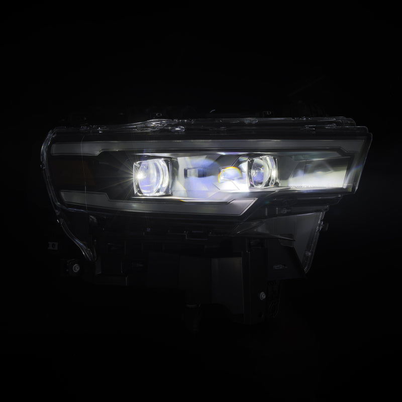 AlphaRex 25-26 Dodge Ram 1500 Luxx LED Proj Headlights -Black w/Activ Lit/ Seq Signal/Switchbk DRL - AlphaRex 880907
