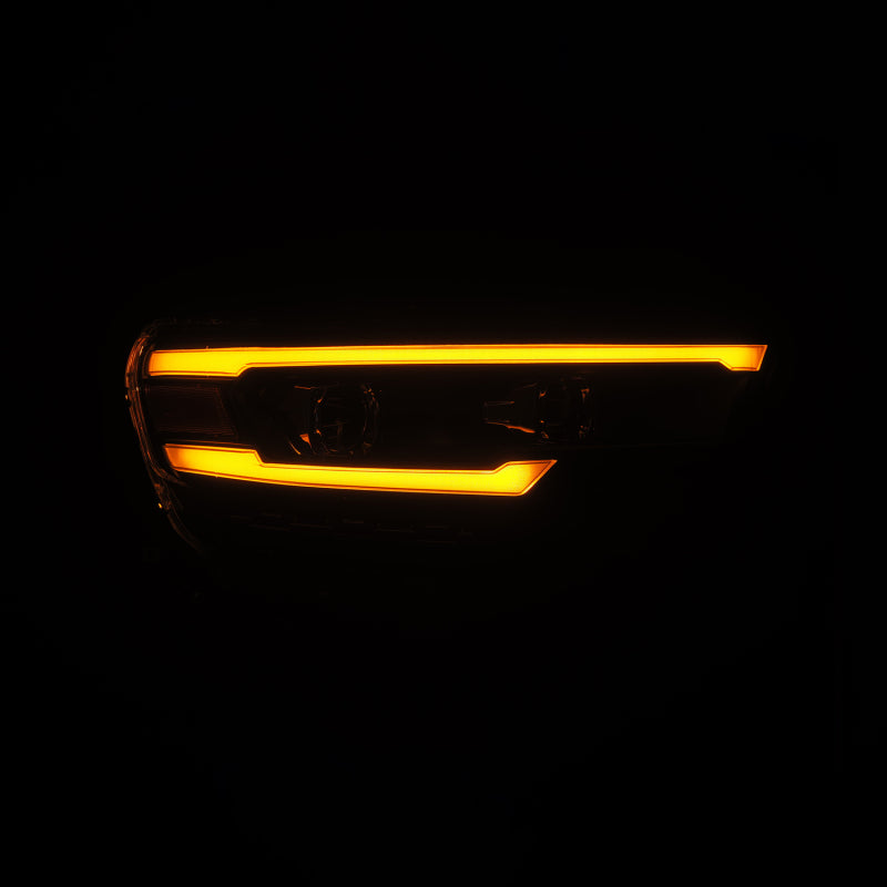 AlphaRex 25-26 Dodge Ram 1500 Luxx LED Proj Headlights -Black w/Activ Lit/ Seq Signal/Switchbk DRL - AlphaRex 880907