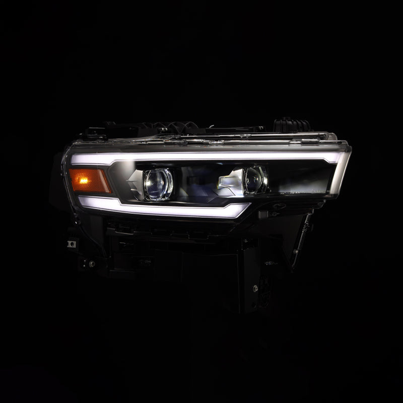 AlphaRex 25-26 Dodge Ram 1500 Luxx LED Proj Headlights -Black w/Activ Lit/ Seq Signal/Switchbk DRL - AlphaRex 880907