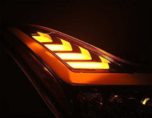 Load image into Gallery viewer, AlphaRex G37 Q60 Coupe LED headlights with sequential turn signals and selectable DRL