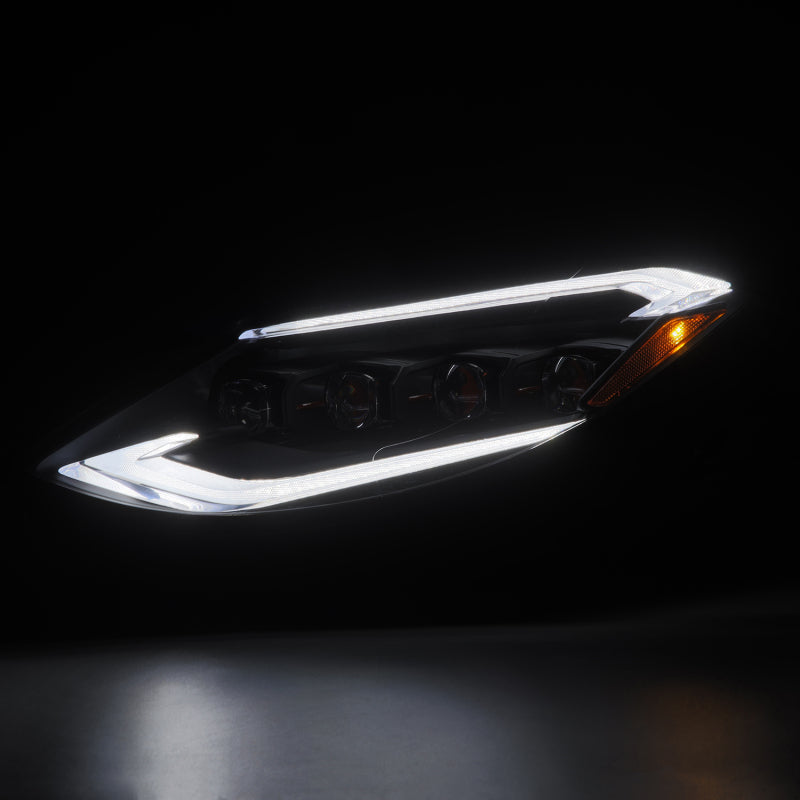 AlphaRex Nissan Z NOVA-Series headlight with white daytime running light illuminated