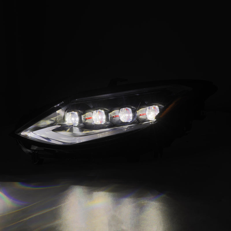 AlphaRex Nissan Z NOVA-Series headlight with projector beam illuminated