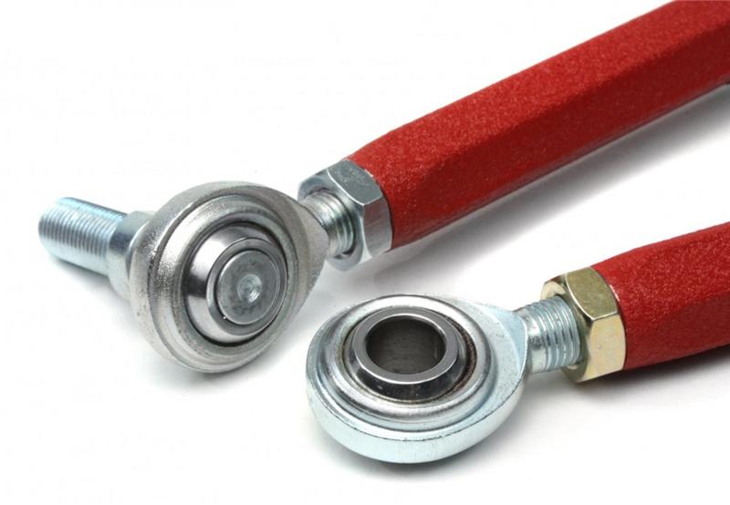 Close-up of spherical rod ends and 6061 aluminum construction