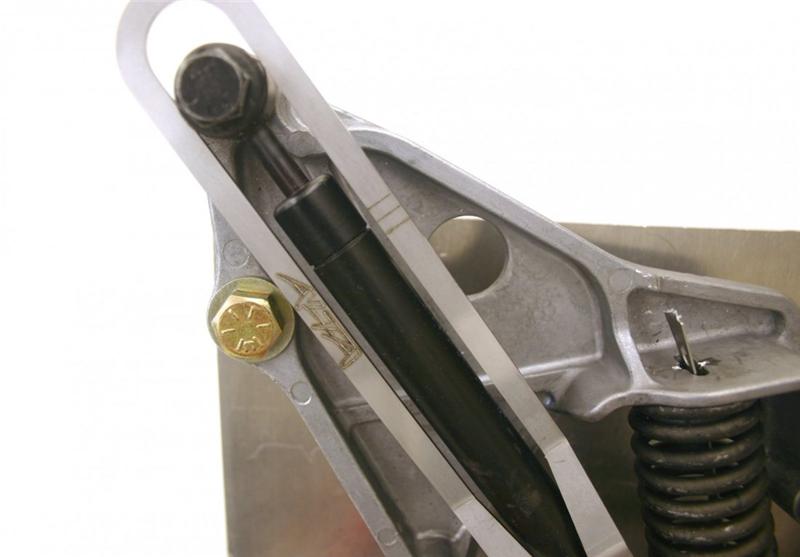 Close-up of hook design securing tensioner dampener arm