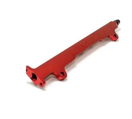 AMS Performance 08-15 Mitsubishi EVO X CNC Machined Aluminum Fuel Rail w/Pulsation Dampener - Red - Black Ops Auto Works