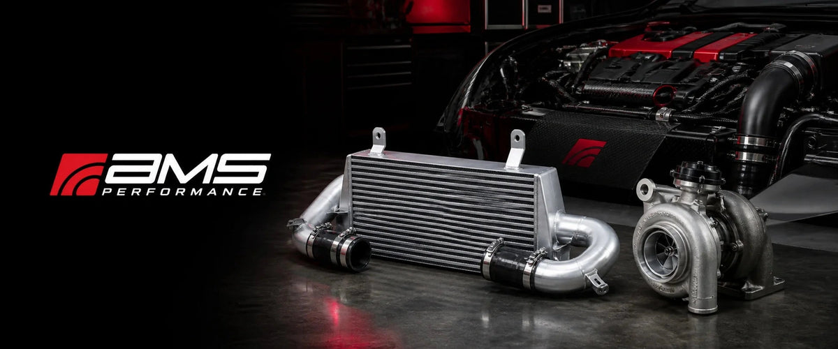 AMS Performance collection banner featuring turbo and intercooler upgrades